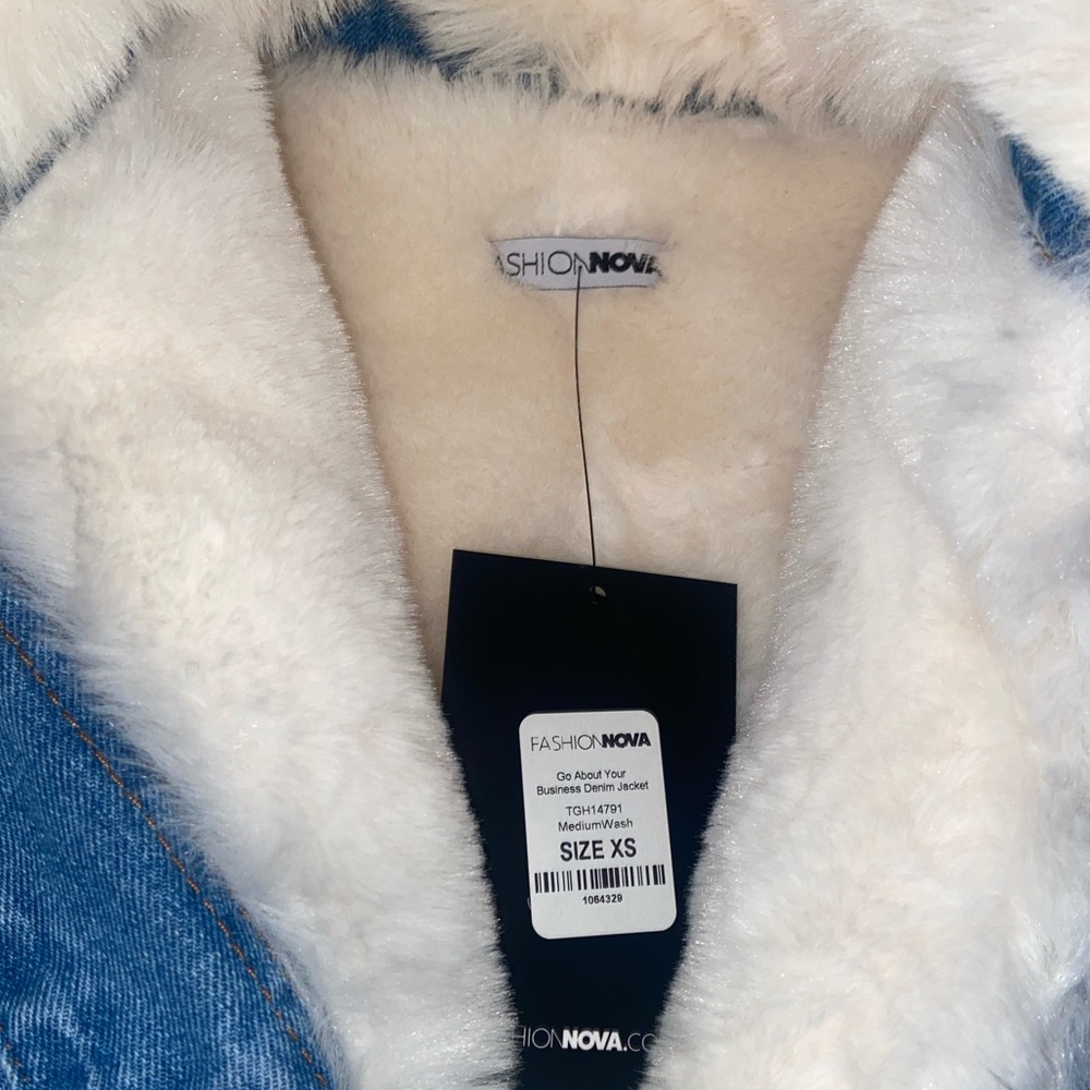 FASHION NOVA FUR JEAN JACKET - Picture 6 of 6